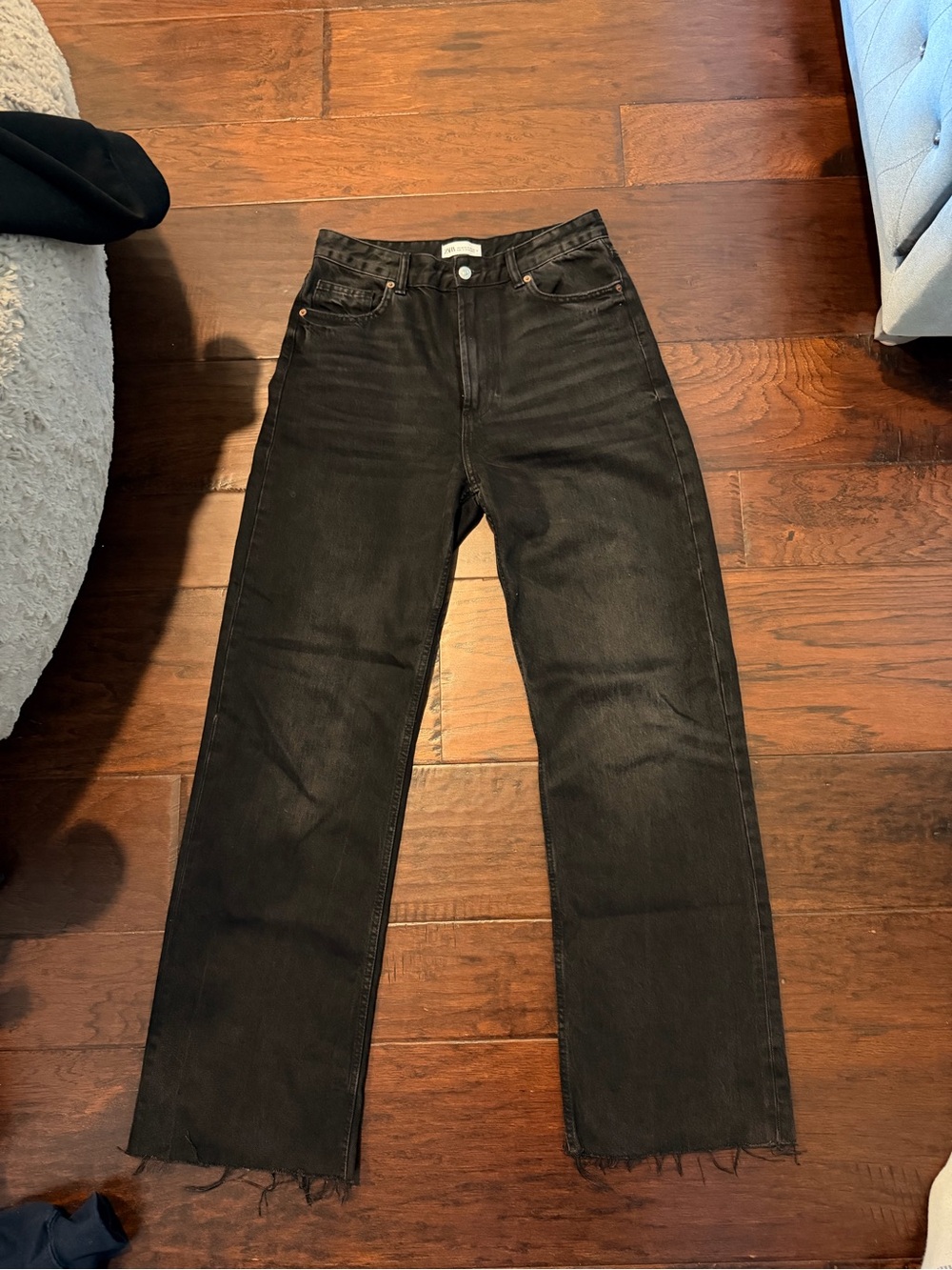 ZARA Black Straight-Leg Jeans